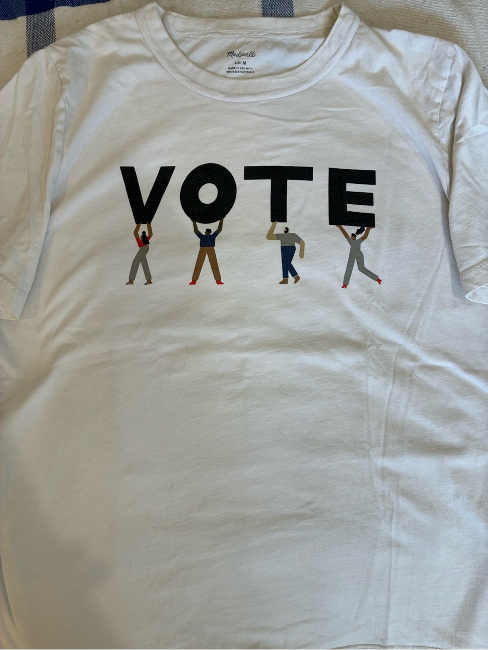 Madewell White Graphic 'VOTE' Tee with Multicolor Figures